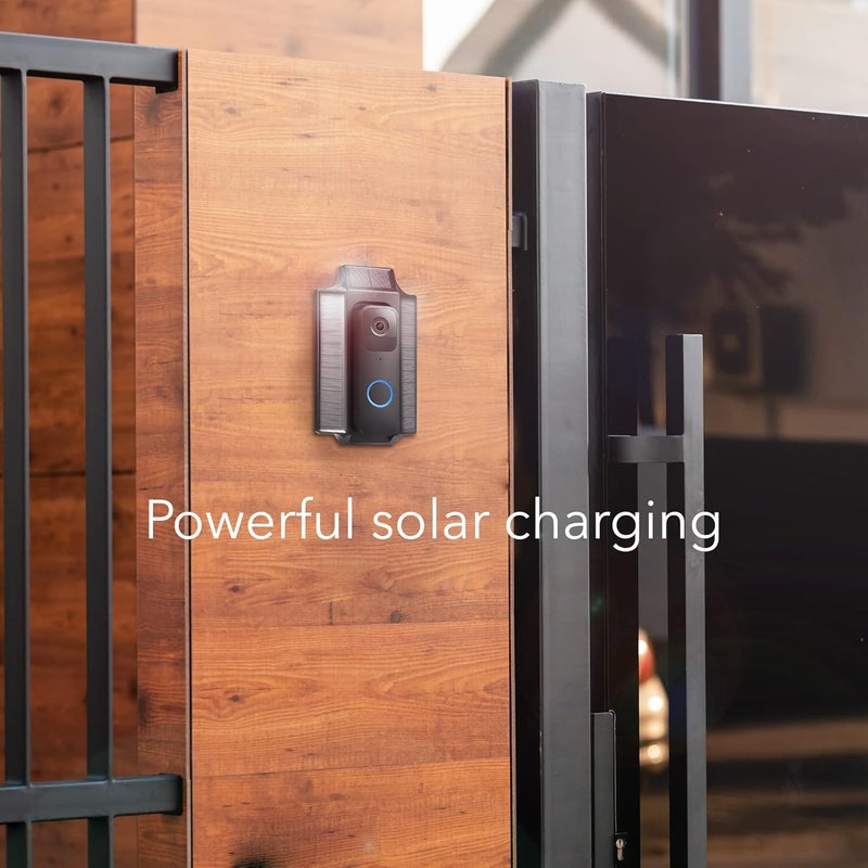 Wasserstein Solar Charger and Mount - Compatible with Blink Video Doorbell - Solar Power for Your Blink Video Doorbell (Black) - Image 2